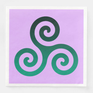 Guardanapo De Papel De Jantar Símbolo Celta Antigo Triskele Verde Lilac