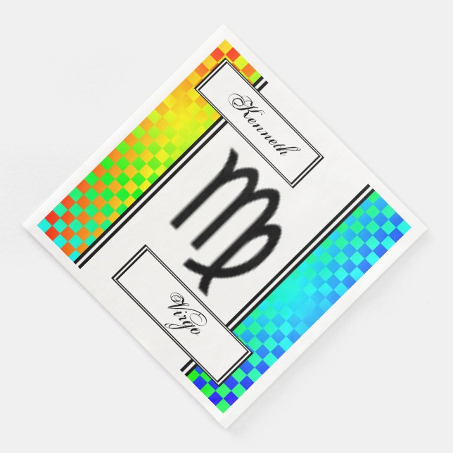 Guardanapo De Papel De Jantar Símbolo Virgo Zodiac Padrão por Kenneth Yoncich (Canto)