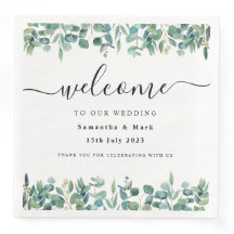 Simples e Moderno Casamento Eucalyptus Napkin