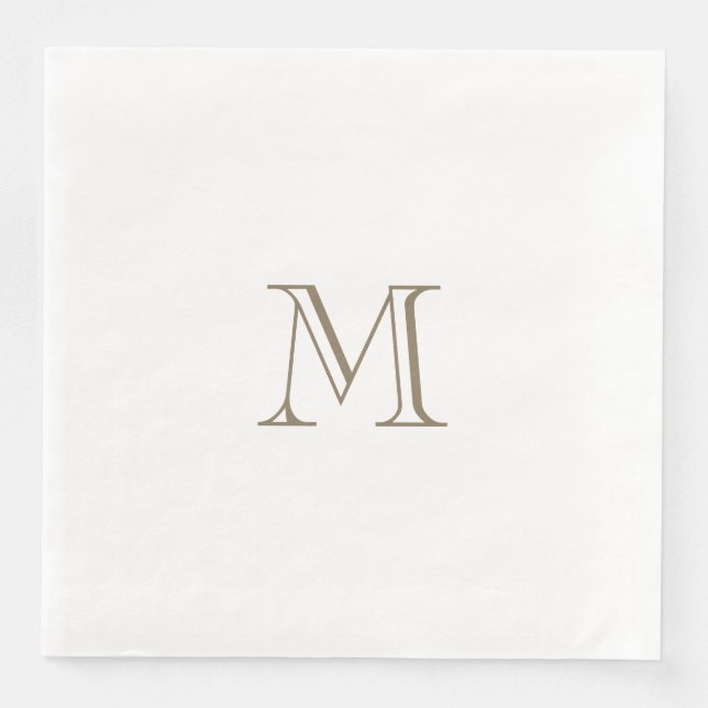 Guardanapo De Papel De Jantar Simples papel monograma Dourado Napkin (Frente)