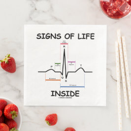 Guardanapo De Papel De Jantar Sinais de vida Humor com batimento cardíaco médico