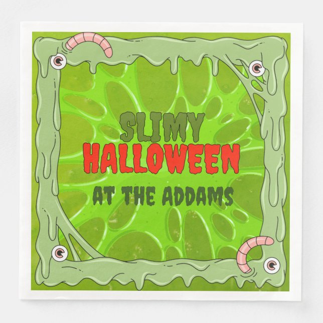 Guardanapo De Papel De Jantar Slimy Halloween (Frente)