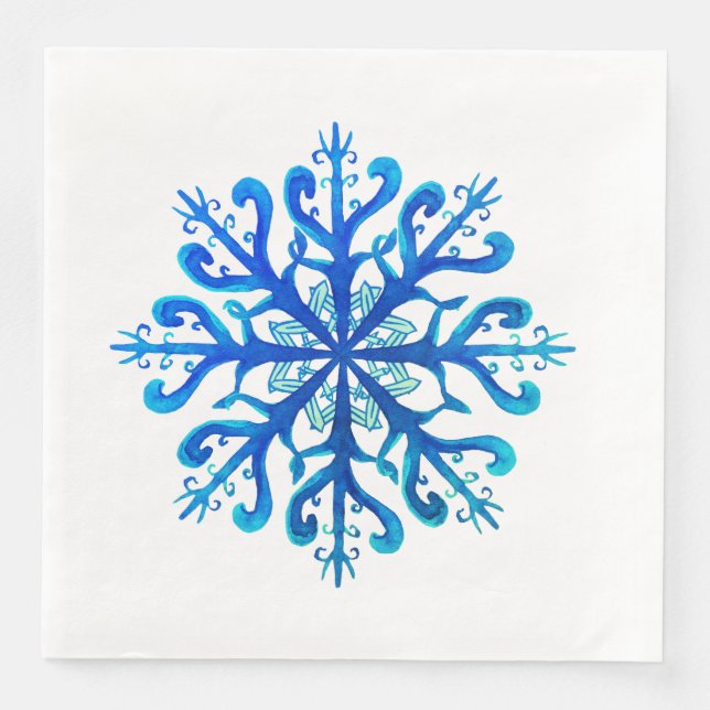 Guardanapo De Papel De Jantar Snowflake Paper Napkins (Frente)