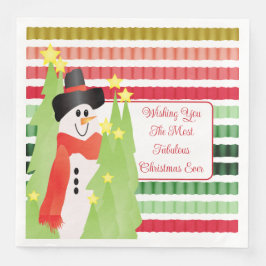 Guardanapo De Papel De Jantar Snowman Holiday Themed