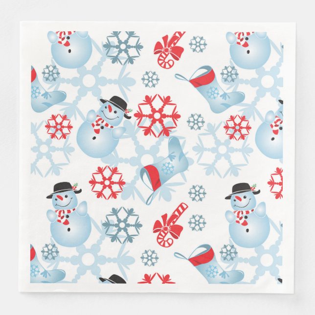 Guardanapo De Papel De Jantar Snowman Paper Napkins (Frente)
