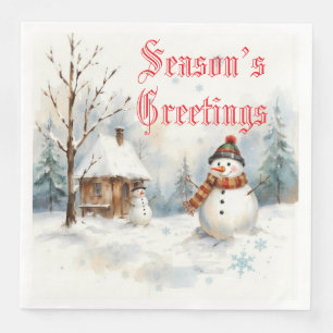 Guardanapo De Papel De Jantar Snowman Winter-Themed