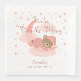 Guardanapo De Papel De Jantar Sobre O Chá de fraldas Da Garota Dormindo