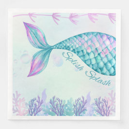 Guardanapo De Papel De Jantar Splash Splash Sereid Birthday Bash Napkin