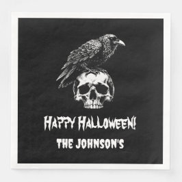 Guardanapo De Papel De Jantar Spooken Raven Skull Halloween Papel Napkin