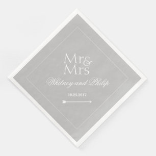Guardanapo De Papel De Jantar Sr. Wedding personalizado Sra. Prata
