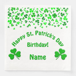 Guardanapo De Papel De Jantar St Patrick's Day Birthday Shamrocks