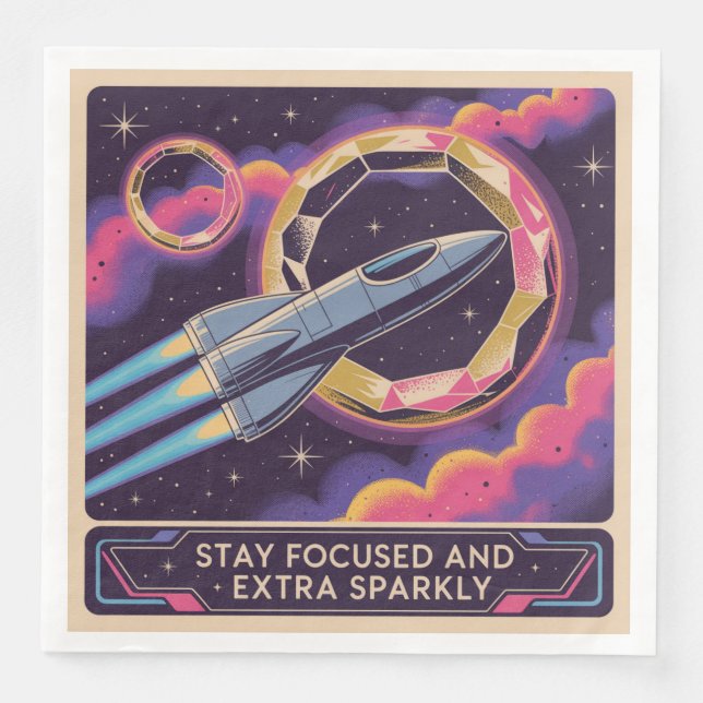 Guardanapo De Papel De Jantar Stay Focused And Extra Sparkly (Frente)
