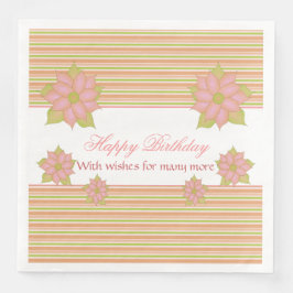 Guardanapo De Papel De Jantar Stripe e Floral acentuados