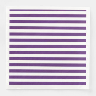Guardanapo De Papel De Jantar Stripes roxas e brancas