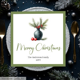 Guardanapo De Papel De Jantar Stylish Boho Rustic Christmas Bouquet Dinner 