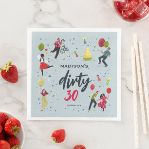 Guardanapo De Papel De Jantar Suja 30 aniversário de 30 anos Convite de festas