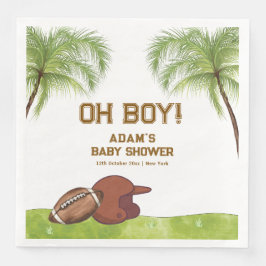 Guardanapo De Papel De Jantar Summer Plam Tree Football Sport Boy Baby Shower 