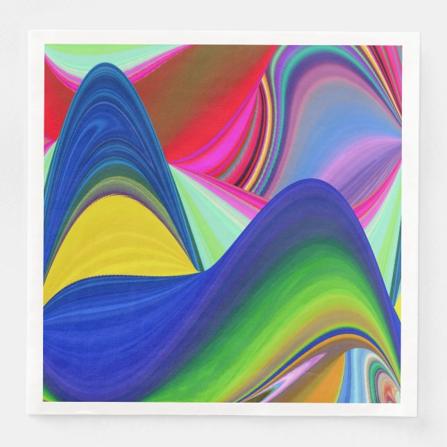 Guardanapo De Papel De Jantar Summerrainbow, Abstrato 3D Rainbowart (Frente)