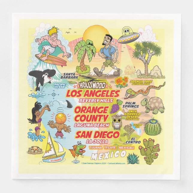 Guardanapo De Papel De Jantar Sunset SoCal (Frente)