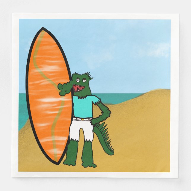 Guardanapo De Papel De Jantar Surfer Birthday (Frente)