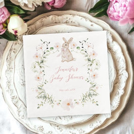 Guardanapo De Papel De Jantar Sweet Meadow Bunny & Wildflowers Baby Shower