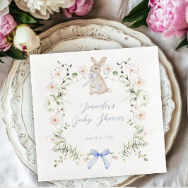Guardanapo De Papel De Jantar Sweet Meadow Bunny Wildflowers Bow Baby Shower