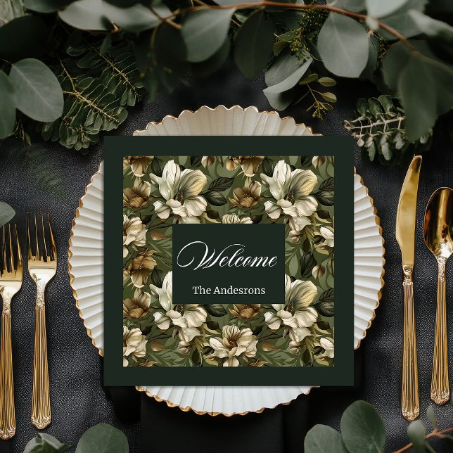 Guardanapo De Papel De Jantar Tableware Dourado Elegante Napkins Personalizado (Shabby Chic Napkins Sage Green Gold Botanical Set)