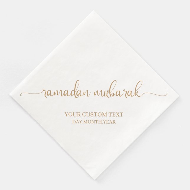 Guardanapo De Papel De Jantar Tan Ramadan Mubarak Calliografia Personalizada (Canto)