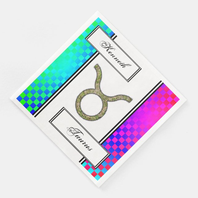 Guardanapo De Papel De Jantar Taurus Zodiac Símbolo Elemento de Kenneth Yoncich (Canto)
