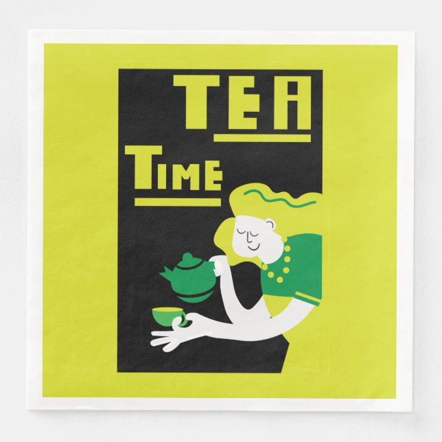 Guardanapo De Papel De Jantar Tea Wall Art Poster Impressão (Frente)