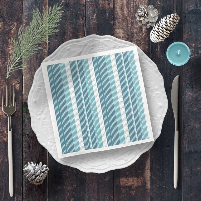 Guardanapo De Papel De Jantar Teal Pinstripe Natal Pattern#28 ID1009 (Criador carregado)