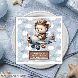 Guardanapo De Papel De Jantar Teddy Bear Pilot Napkins Celebração do Chá de fral