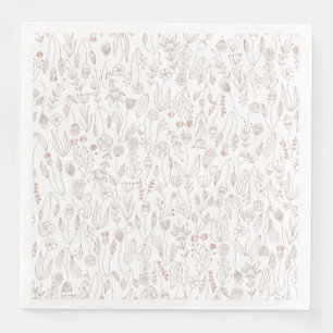 Guardanapo De Papel De Jantar Teste padrão floral Dourado cor-de-rosa