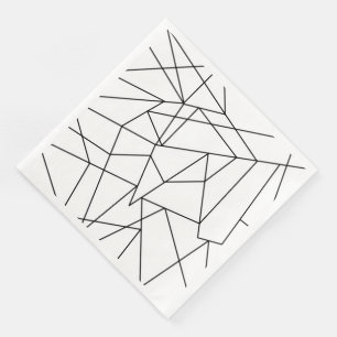 Guardanapo De Papel De Jantar Teste padrão geométrico preto e branco moderno