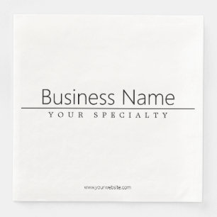 Guardanapo De Papel De Jantar Texto preto elegante simples no branco