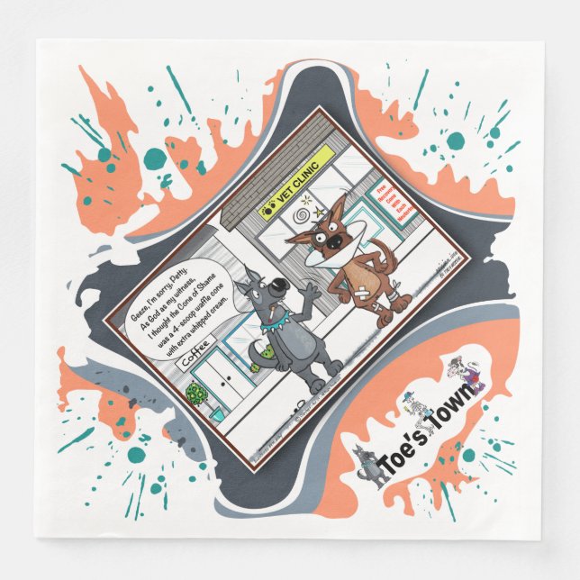 Guardanapo De Papel De Jantar The Cone of Shame | Apology Dinner Napkin (Frente)