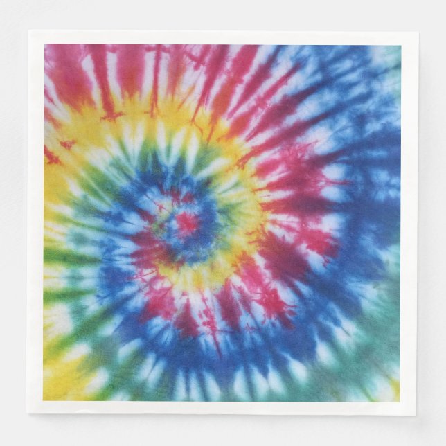 Guardanapo De Papel De Jantar Tie Dye Rainbow Paper Napkin Rainbow Design (Frente)