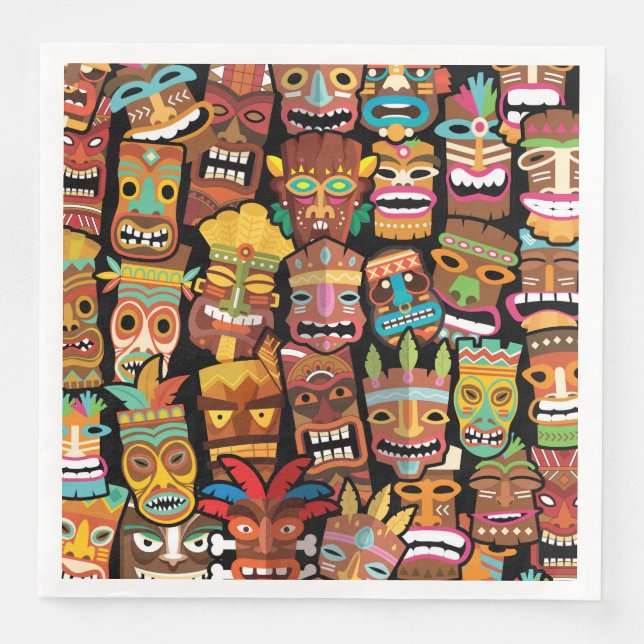Guardanapo De Papel De Jantar Tiki Pattern (Frente)