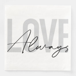 Guardanapo De Papel De Jantar Tipografia moderna, simples e urbana "Amor Sempre"