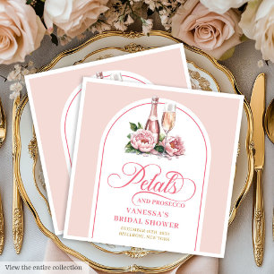 Guardanapo De Papel De Jantar Toalhetes de Noiva Pétalas e Prosecco com Rosa Clá