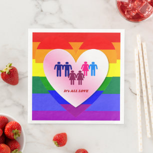Guardanapo De Papel De Jantar Todo Amor Orgulho Coração Casais