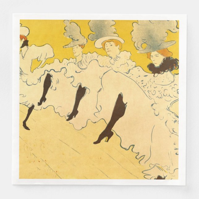 Guardanapo De Papel De Jantar Toulouse Lautrec Yellow Dancing Girl Poster (Frente)