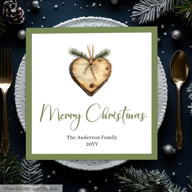 Guardanapo De Papel De Jantar Trendy Bohemian Christmas Wreath in Botanical   (Trendy Bohemian Christmas Wreath in Botanical Napkin

)