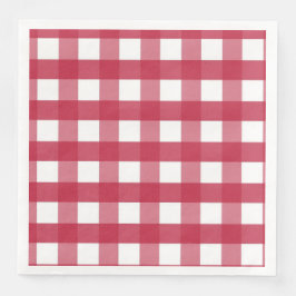 Guardanapo De Papel De Jantar Trivet de Gingham Vermelho e Branco