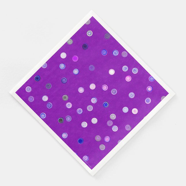Guardanapo De Papel De Jantar Twisty Polka Dot Spiral Purple Paper Party Napkins (Canto)