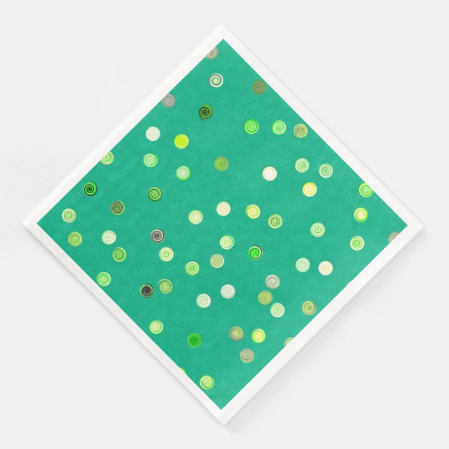 Guardanapo De Papel De Jantar Twisty Polka Dot Spirals Green Paper Party Napkins (Canto)