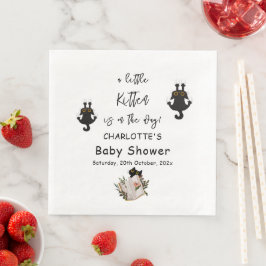 Guardanapo De Papel De Jantar Um Pequeno Gatinho Está No Caminho Do Chá de frald