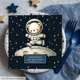 Guardanapo De Papel De Jantar Ursinho de Astronauta Personalizado Chá de fraldas