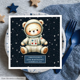 Guardanapo De Papel De Jantar Ursinho de Astronauta Personalizado Napkins Chá de