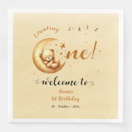 Guardanapo De Papel De Jantar Urso Bebê Bonito Dormindo No primeiro aniversario 